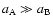 $a_{\rm A} \gg a_{\rm B}$