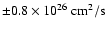 $\pm0.8\times 10^{26}{\rm ~ cm}^2/{\rm s}$
