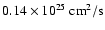 $0.14\times 10^{25}{\rm ~ cm}^2/{\rm s}$