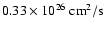$0.33\times 10^{26}{\rm ~ cm}^2/{\rm s}$