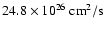 $24.8\times 10^{26}{\rm ~ cm}^2/{\rm s}$