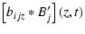 $\displaystyle \left[b_{ijz} * B_{j}'\right] (z,t)$