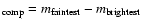 $_{\rm comp} = m_{\rm faintest}-m_{\rm brightest}$