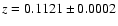 $z = 0.1121\pm0.0002$