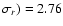 $\sigma_{r}) = 2.76$