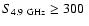 $S_{4.9{\rm ~GHz}} \geq 300~$