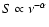 $S\propto\nu^{-\alpha}$