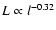 $L \propto
l^{-0.32}$