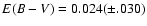 $E(B-V)=
0.024({\pm}.030)$