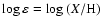 $\log \varepsilon = \log {(X/{\rm H})}$