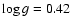 $\log g = 0.42$