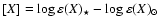 $[X]=\log \varepsilon (X)_{\star} - \log \varepsilon (X)_{\odot}$