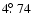 $4\hbox{$.\!\!^\circ$ }74$