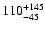 $\rm 110^{+145}_{-45}$