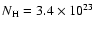 $N_{\rm H}=3.4 \times 10^{23}$