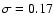 $\sigma=0.17$