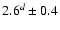$ 2.6^{d} \pm 0.4$