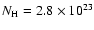 $N_{\rm H}=2.8 \times 10^{23}$
