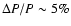 $\Delta P/P\sim5\%$