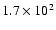 $1.7\times 10^{2}$