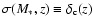 $\sigma(M_{\rm *},z)\equiv\delta_{\rm c}(z)$