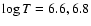 $\log T=6.6,6.8$
