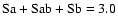 $\rm Sa+Sab+Sb=3.0$