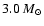 $3.0~M_\odot$