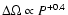 $\Delta\Omega \propto
P^{+0.4}$