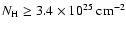 $N_{\rm H} \geq 3.4\times10^{25}~{\rm cm^{-2}}$