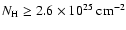 $N_{\rm H} \geq 2.6\times10^{25}~{\rm cm^{-2}}$