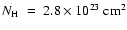 $N_{\rm H}~=~2.8\times 10^{23}~{\rm cm^{2}}$