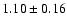 $1.10\pm0.16$