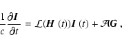 \begin{displaymath}{1\over c}{\partial {\mbox{\boldmath$\vec{I}$ }}\over\partial...
...oldmath$\vec{I}$ }}(t) + {\cal A}{\mbox{\boldmath$\vec{G}$ }},
\end{displaymath}
