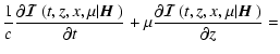 $\displaystyle {{1\over c}{\partial {\mbox{\boldmath$\vec{\cal I}$ }}(t,z,x,\mu\...
...vec{\cal I}$ }}(t,z,x,\mu\vert{\mbox{\boldmath$\vec{H}$ }})\over \partial z}
=}$