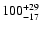 $\rm 100_{-17}^{+29}$