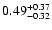 $\rm0.49_{-0.32}^{+0.37}$