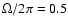 $\Omega/2\pi=0.5$