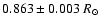 $0.863 \pm
0.003~R_\odot$