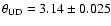 $\theta_{\rm UD} = 3.14 \pm
0.025$