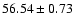 $56.54 \pm 0.73$