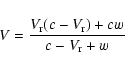 \begin{displaymath}V = \frac{V_{\rm r} (c-V_{\rm r}) + cw}{c-V_{\rm r} + w}\end{displaymath}