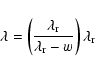 \begin{displaymath}\lambda = \left( \frac{\lambda_{\rm r}}
{\lambda_{\rm r}-w} \right) \lambda_{\rm r}\end{displaymath}