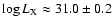$\log L_{\rm X} \approx 31.0 \pm 0.2$