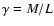 $\gamma=M/L$
