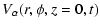 $\displaystyle V_\alpha (r,\phi,z=0,t)$