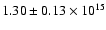 $1.30 \pm 0.13 \times 10^{15}$