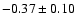 $-0.37\pm0.10$