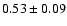 $0.53\pm0.09$