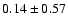$ 0.14\pm0.57$